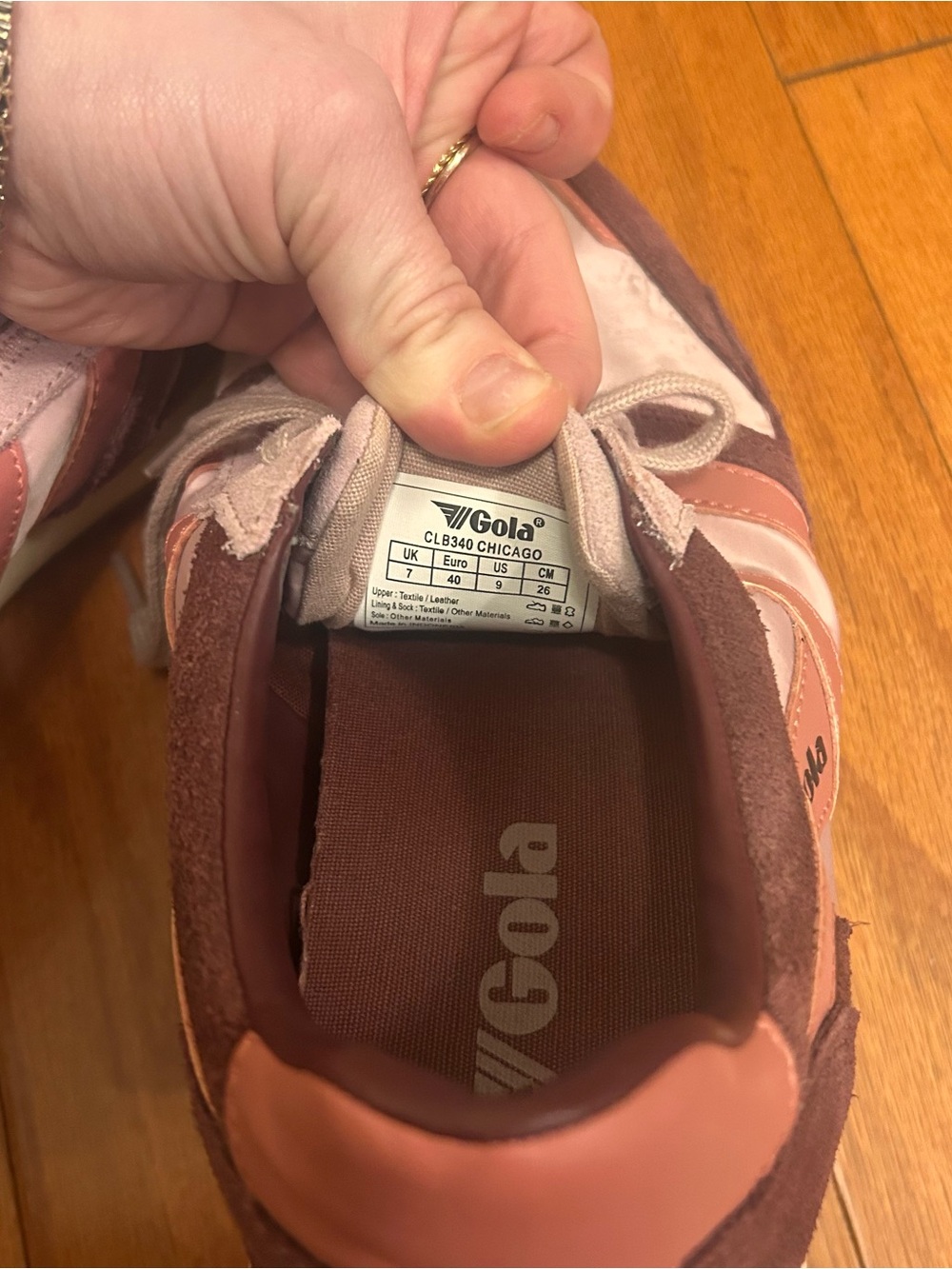 Gola Women's Retro Runner Sneaker in Plum & Dusty Pink - Picture 11 of 12